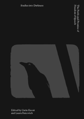 A black thumbnail cover with the silhouette of a bird in a gray square in the bottom half. The title is in white at the top. The subtitle is in white on the right side of the book running perpendicular to the title. The editors names are in white in the bottom left corner.